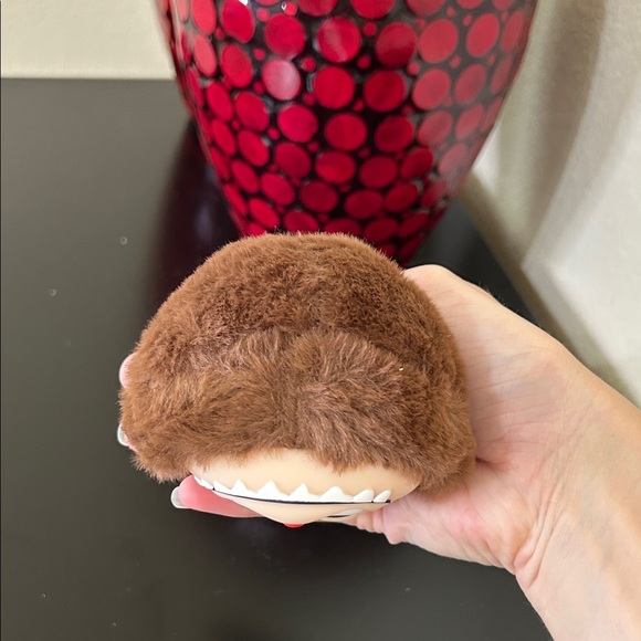 Dark Brown Labubu Little Monster Fluffy Head Keychain Bag Charm New Plush Pom - Picture 9 of 14